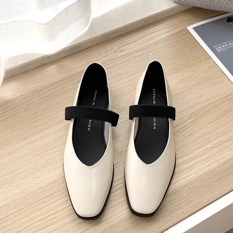 

Женские босоножки с разрезом, Туфли Мэри Джейн на плоской подошве, винтажные повседневные однотонные босоножки в стиле ретро, весна 2023