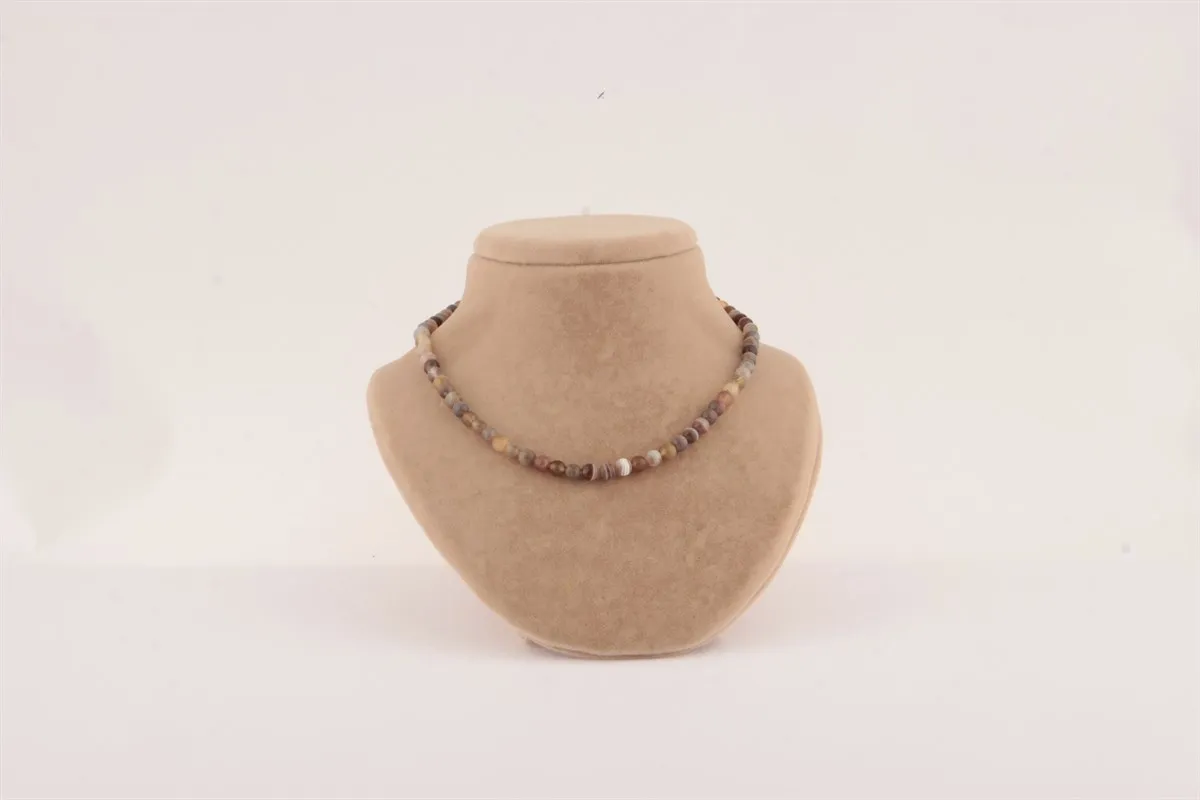 

Bostana AGATE Hippie Necklace, 6mm Waist Chain, Astrology Birthstone Style Up Crystals, Classic Design, Chakras, Gift