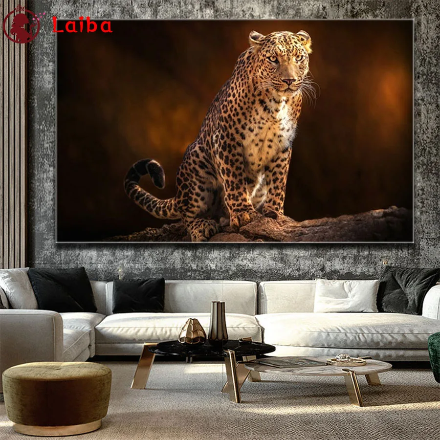 

DIY Diamond Painting Animal Golden Leopard Diamond Mosaic Full Drill Square Embroidery round Cross Stitch Handmade Hobby