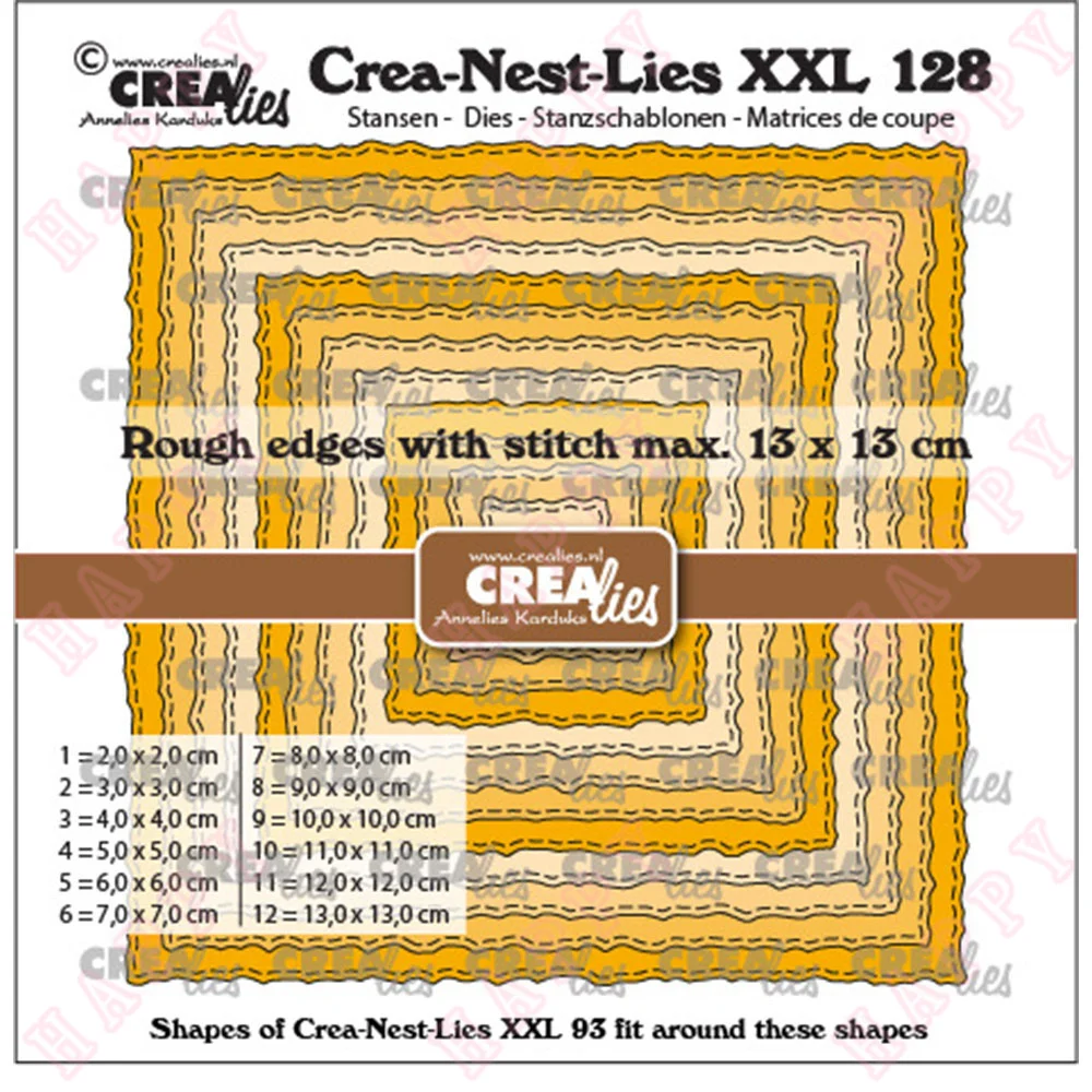 

New Squares with Rough Edges and Stitchlines Metal Cutting Die Scrapbook Diary Diy Decoration Embossing Greeting Card Molds 2022