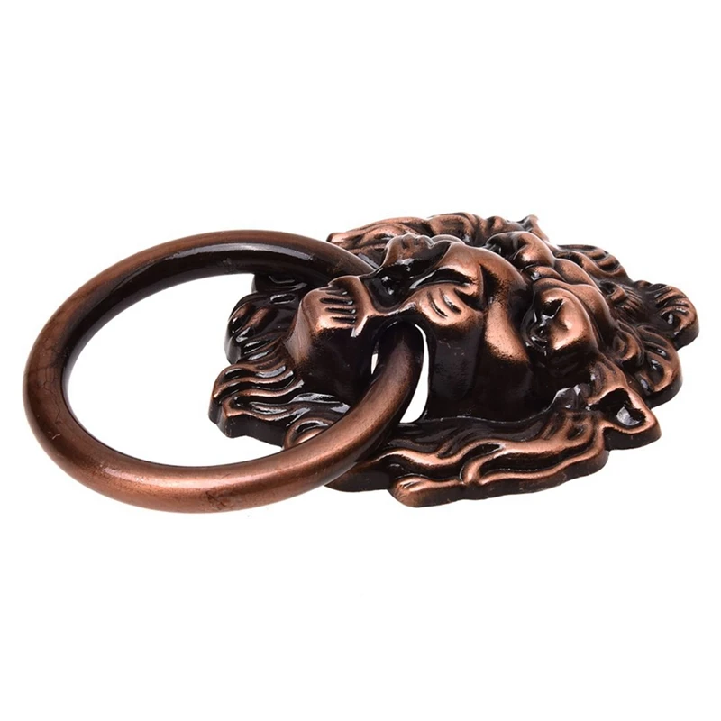 

4X Antique Style Copper Tone Metal Lion Head Shaped Drawer Pull Handle 2.5 Inch