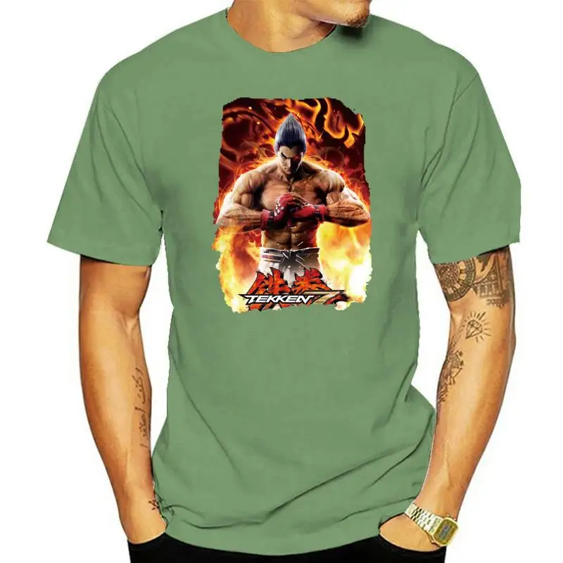 

Fashion Mens Tekken 7 Kazuya Mishima Graphic Printed T Shirts Men T Shirt 100% Cotton Print Shirts