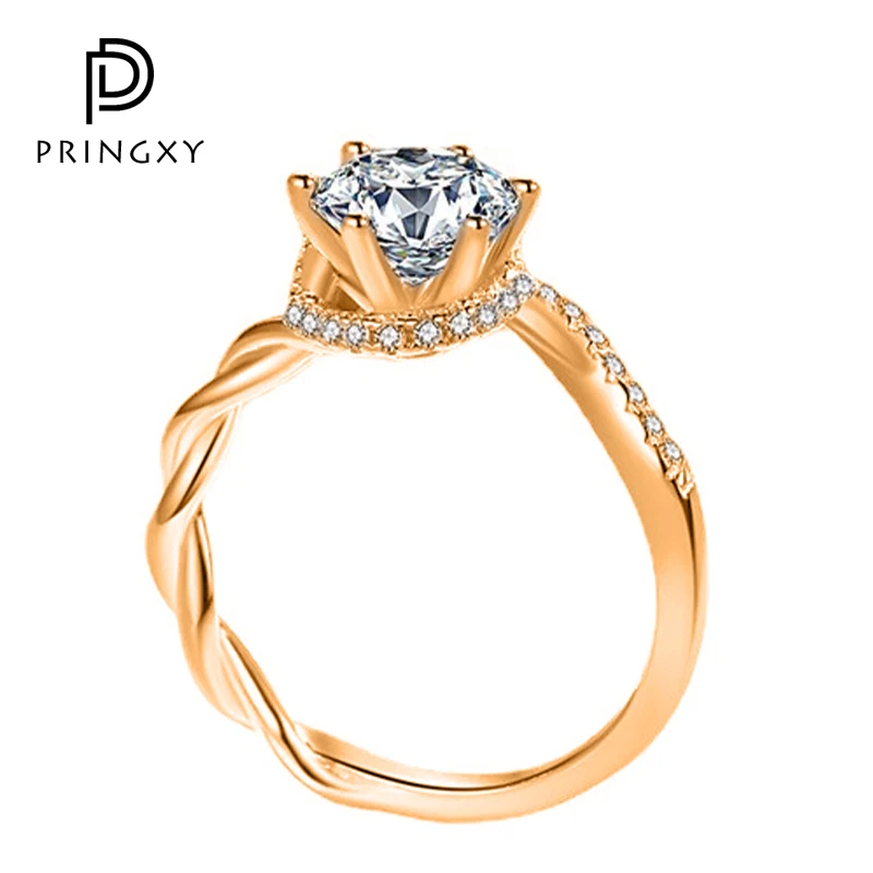 

PRINGXY 1CT D Color Moissanite for Sparkling Diamond Bride Engagement Ring S925 Sterling Silver For Women Luxury Fine Jewelry