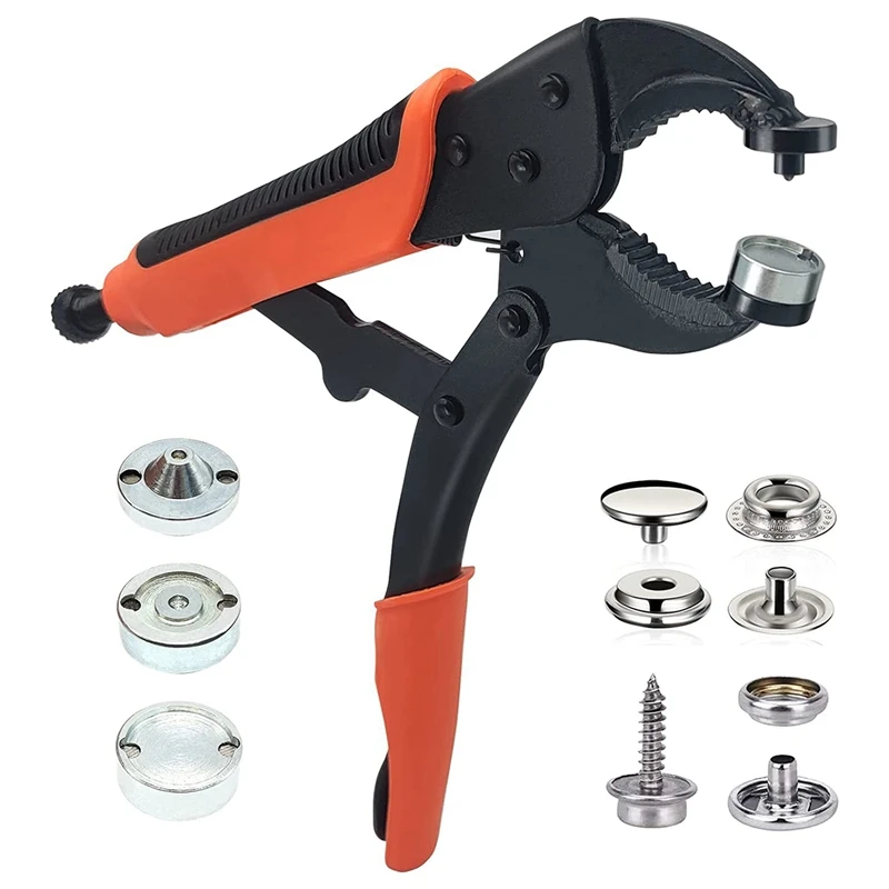 

Heavy Duty Snap Fastener Tool Adjustable Snap Setter Tool Includes 20 Sets Snaps For Boat Cover Replacing Metal Snaps