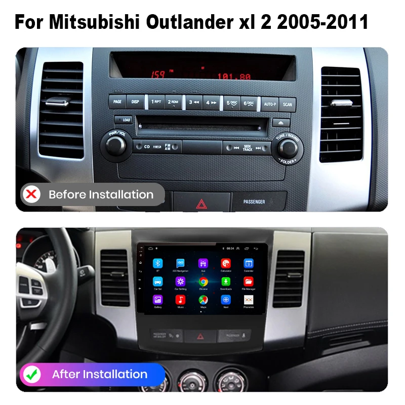 Автомагнитола для Mitsubishi Outlander xl 2 2005-2011 Peugeot 4007 мультимедийный видеоплеер с GPS 2din
