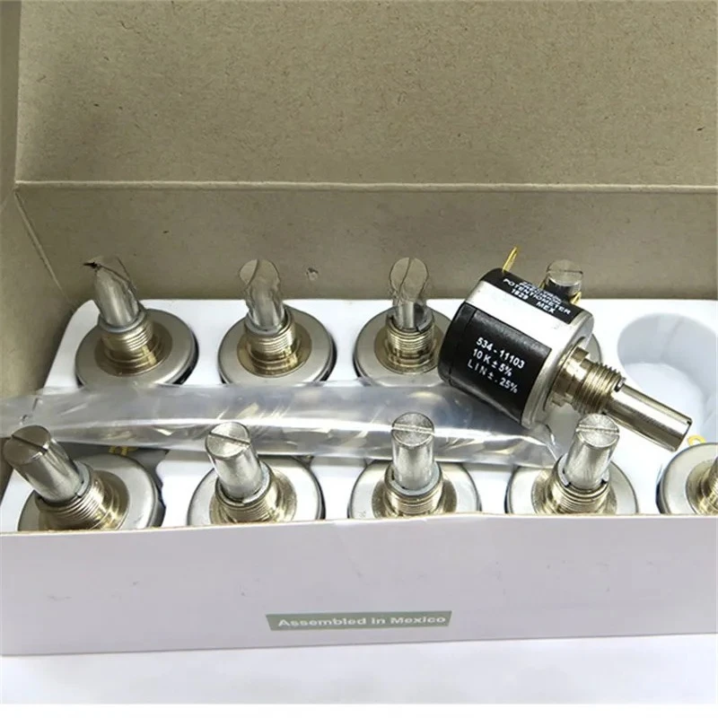 Фото Инструменты, 2 шт. прецизионных многооборотных потенциометров Vishay Spectrol 534-11, 500 Ом, 1 кОм, 2 кОм, 5 кОм, 10 кОм, 20 кОм, 50 кОм, 100 кОм №4