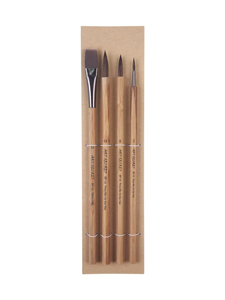 

4PC/Set BP-10 Pony&Ox Ear Hair Mix Chinese Painting Calligraphy Brushes Bamboo Handle Acrylic Art Tools Stationery