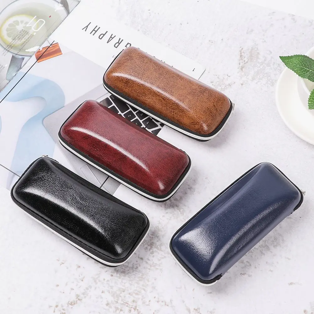 

Zipper Closure Vintage Portable Eyeglasses Accessories Waterproof Leather Eyeglasses Case Glasses Holder Glasses Box
