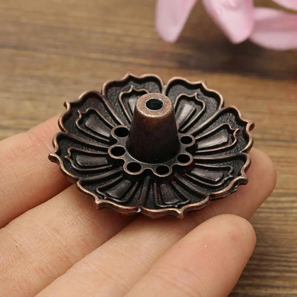 Винтажная курильница в форме лотоса держатель для палочек пластина из сплава