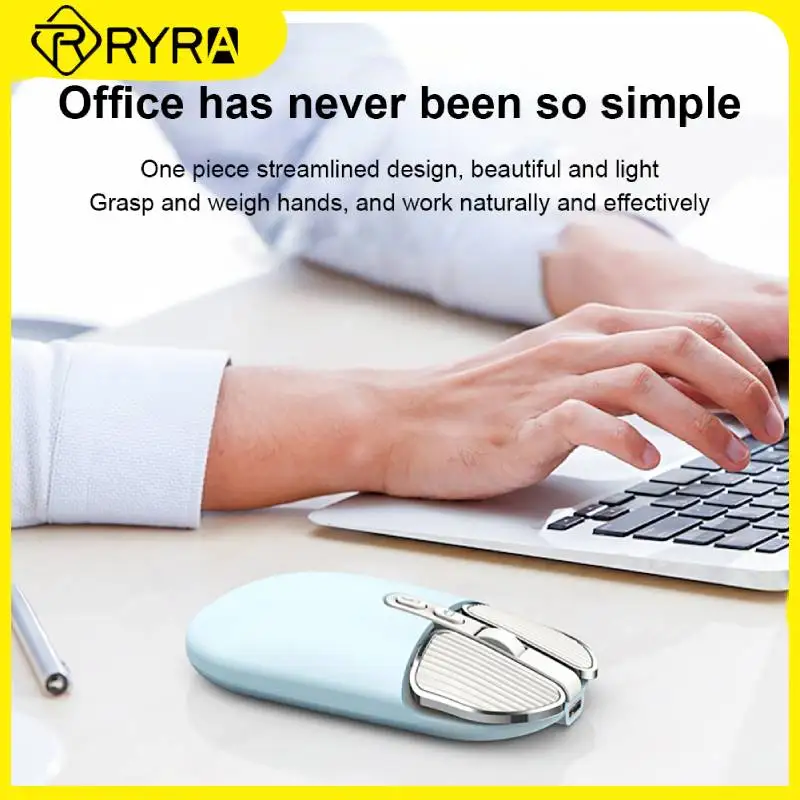 

RYRA 2400DPI Wireless Mouse 2.4GHz Gamer Mouse Dual Mode USB Mute Adjustable Gaming Mice Rechargeable 3 Keys Adapter PC Laptop