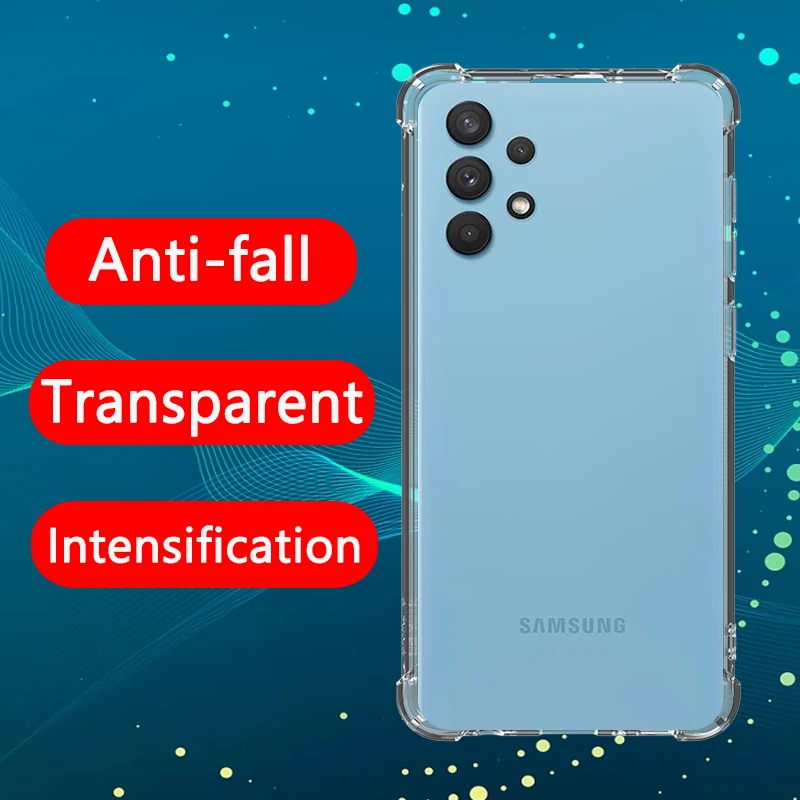 

Suitable for A32 5G Airbag Shockproof Transparent Phone Case For Samsung Galaxy A32 4G case Fine hole Lens Protection Case