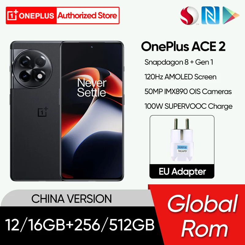 2023 New Arrival OnePlus ACE 2 5G Smartphone Snapdragon 8 Gen 1 Octa Core Mobile Phone 6.74'' AMOLED Screen 50MP Triple Camera enlarge