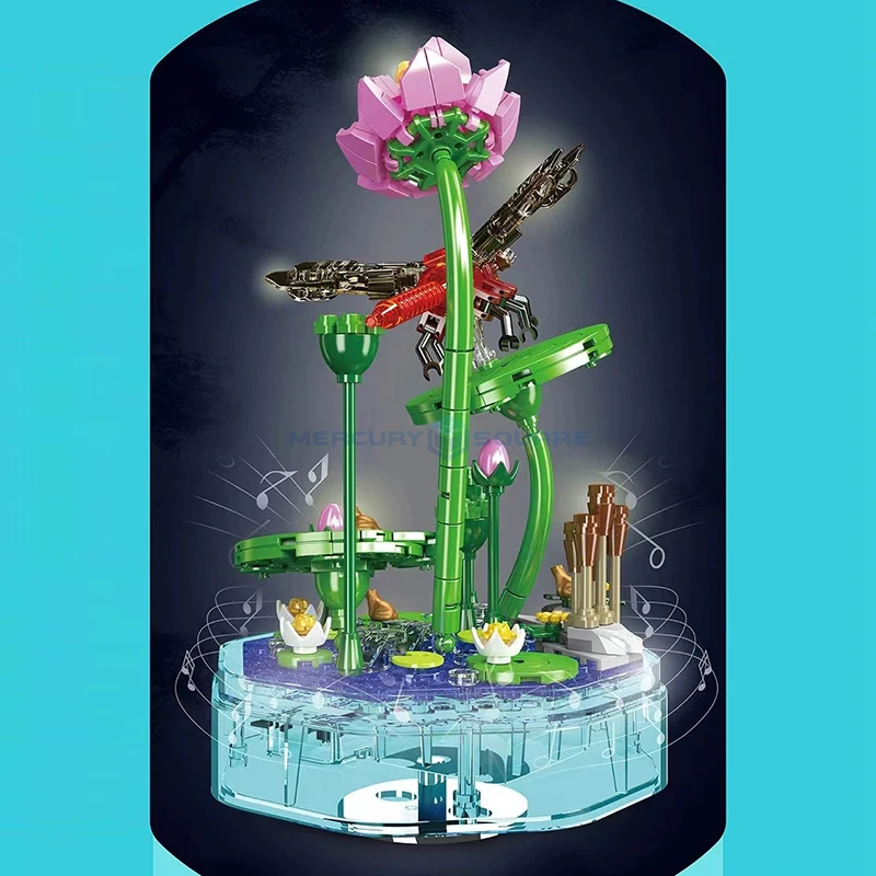 Музыкальная шкатулка с насекомыми модель строительных блоков MOC 10106 цветок