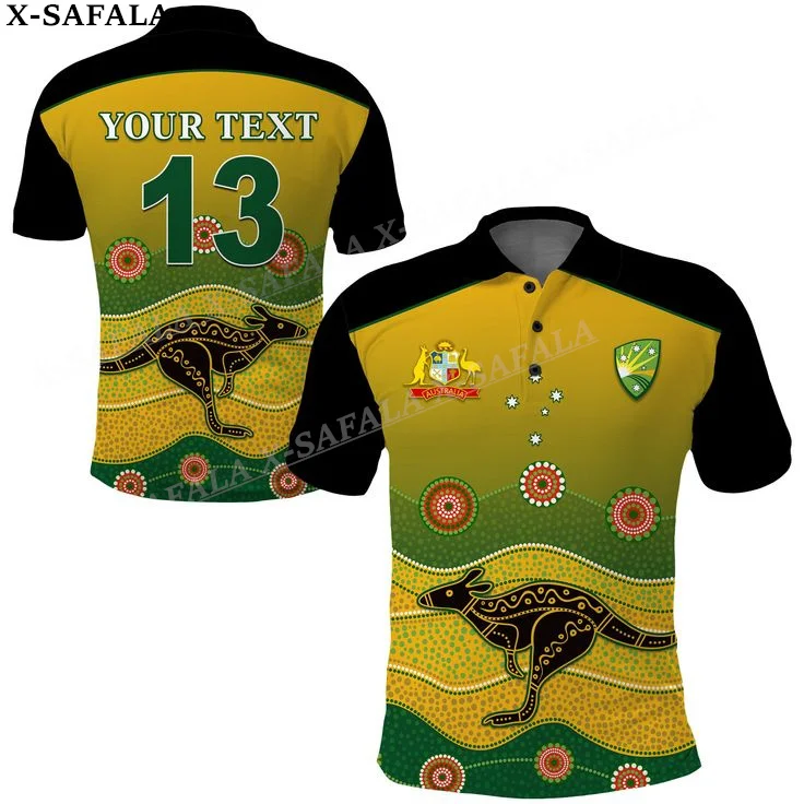 Мужская футболка-поло X-SAFALA Australia Cricket 2024 Ashes Go Aussie 3D print
