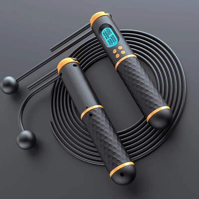 

2 In 1 Multifun Speed Skipping Rope With Digital Counter Professional Ball Bearings And Non-slip Handles Jumps And Calorie Count