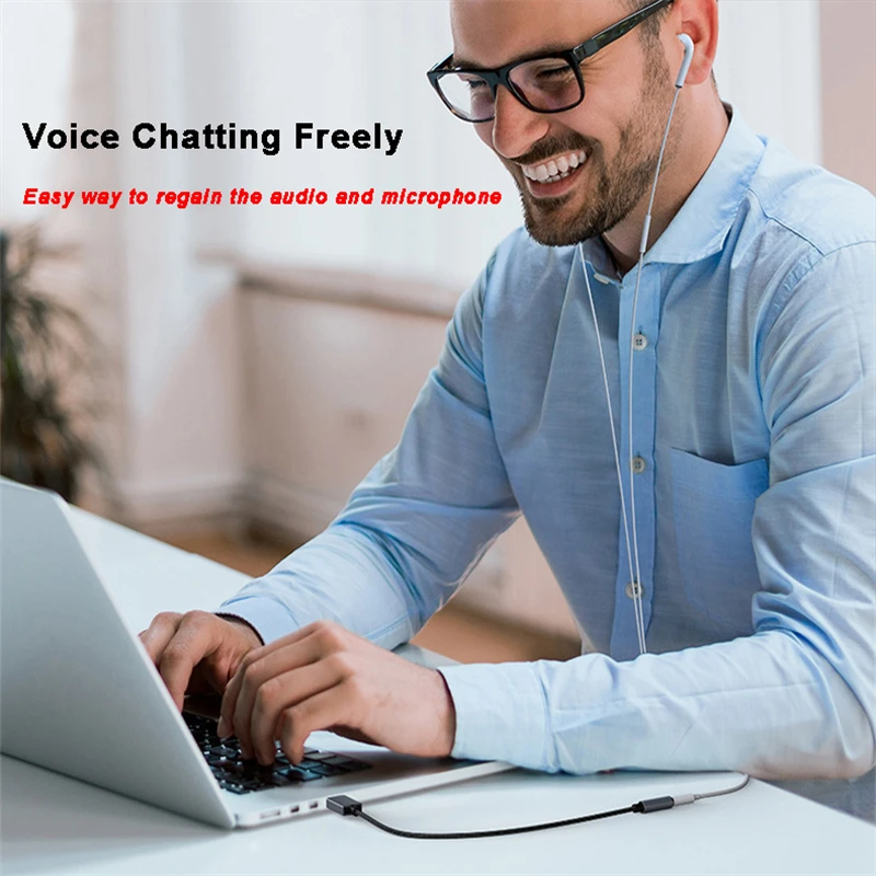 USB To 3.5 Jack Audio Adapter 2 In 1 External Noise Reduction Cable For PC Laptop Computer Headset Sound Card Microphone Speaker