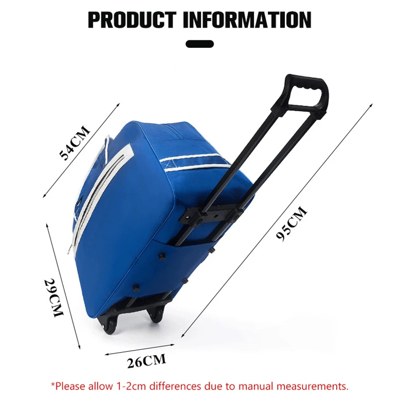 Luggage Trolley Bags Portable Weekend Travel Rolling Wheel Luggage Suitcase for Women Large Capacity Storage Duffle Handbag X848