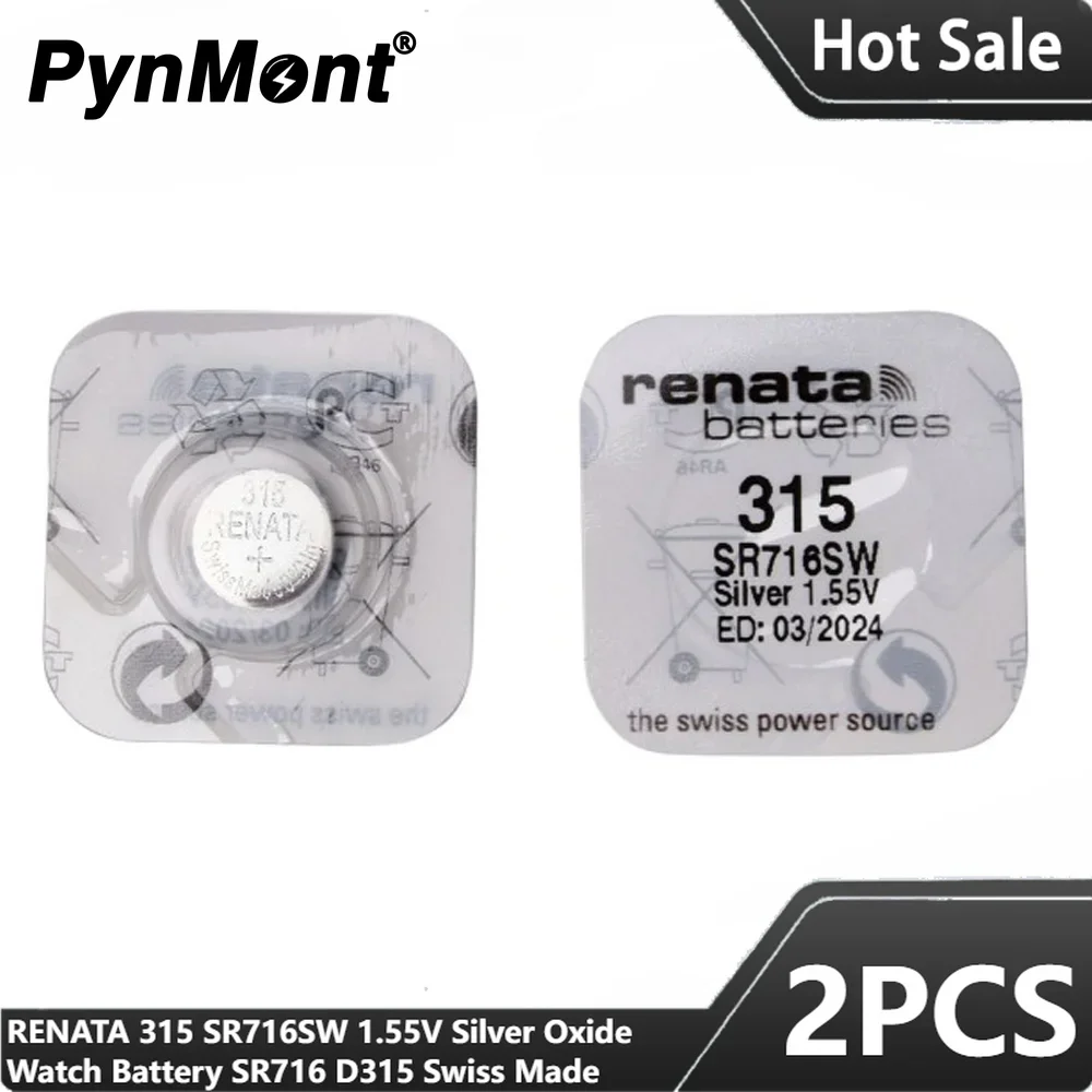 2 шт. перезаряжаемые батарейки RENATA 315 SR716SW 1 55 в