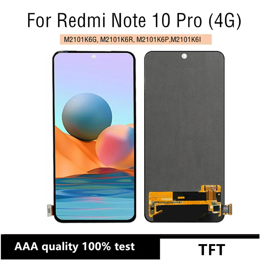 

6.67" TFT LCD For Xiaomi Redmi Note 10 Pro 4G LCD Display M2101K6G Touch Screen Digitizer For Note10 MAX Pro M2101K6I LCD