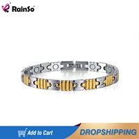 rainso brand fashion stainless steel bracelet for women on hand with magnetic bracelet homme healthy bio energy designer jewelry