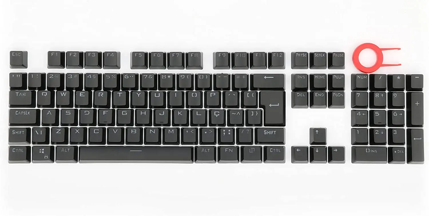

ABNT2 Double Shot PBT Black A108 Keycaps Set teclado mecânico gamer