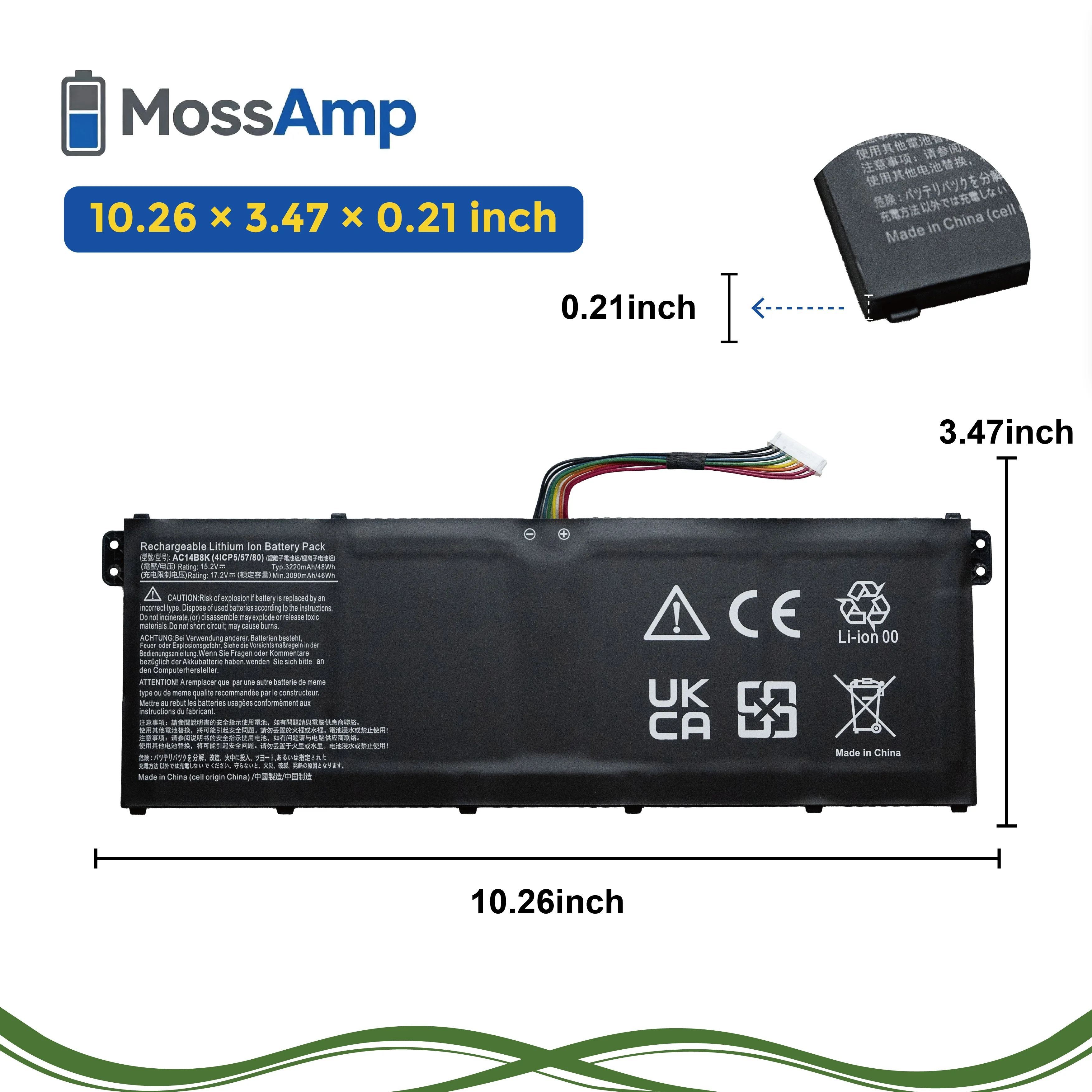 Фото Аккумулятор для ноутбуков MossAmp AC14B8K для Aspire Swift Chromebook Nitro E3-111 ES1-511 ES1-520 ES1-531 ES1-731 V3-371 V3-111 3 SF314-51 №4