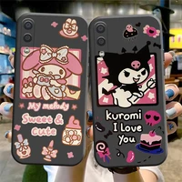 melody kuromi phone case for samsung galaxy m11 m12 m10 m20 m22 m30 m30s m31 m31s m32 m51 m52 5g cute cartoon tpu funda cover