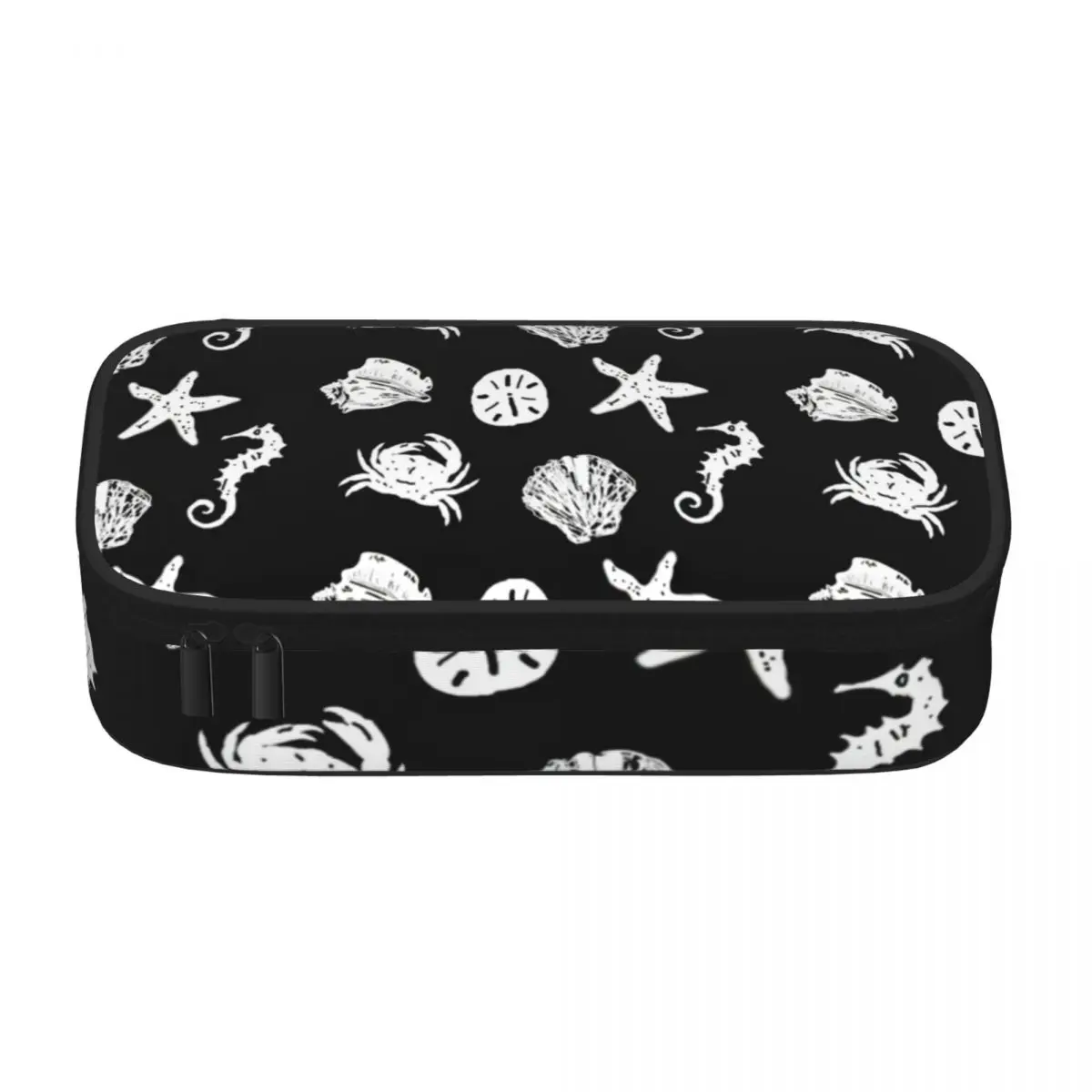 Creatures Beach Pencil Case Nautical Sea Print College Girls Boys Zipper Pencil Box Retro Print Pen Bag