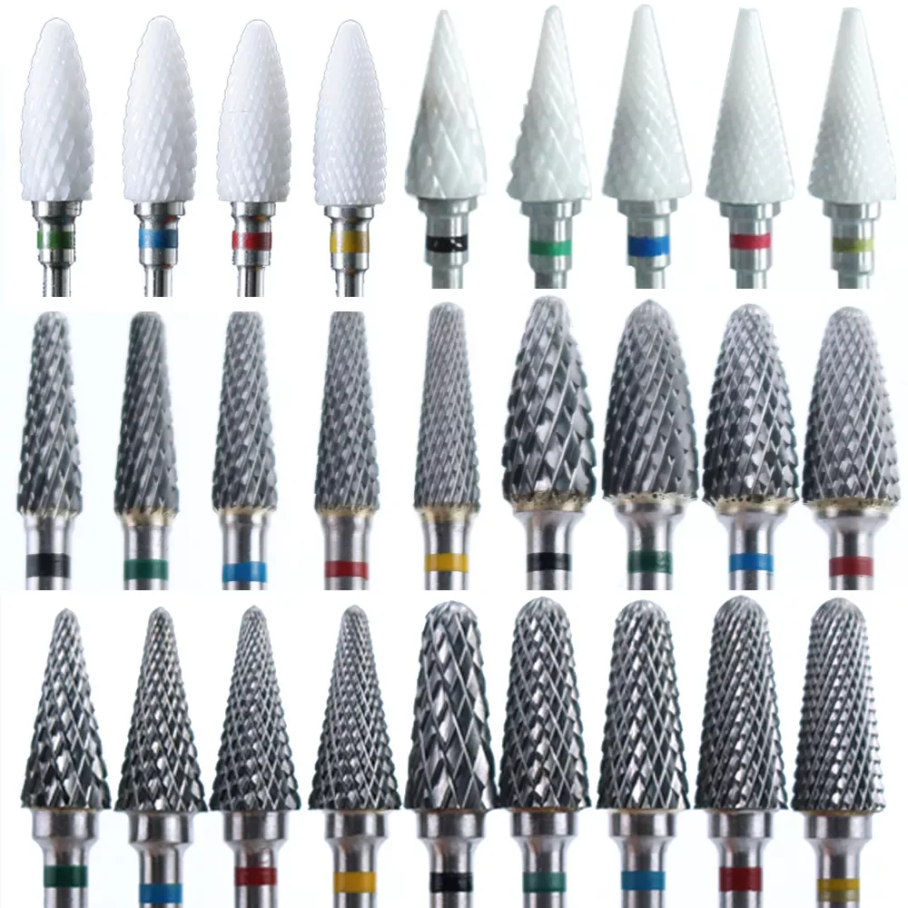 

2023NEW Ceramic Milling Cutter Manicure Nail Drill Bits Electric Nail Files Pink Blue Grinding Bits Mills Cutter Burr Accessorie