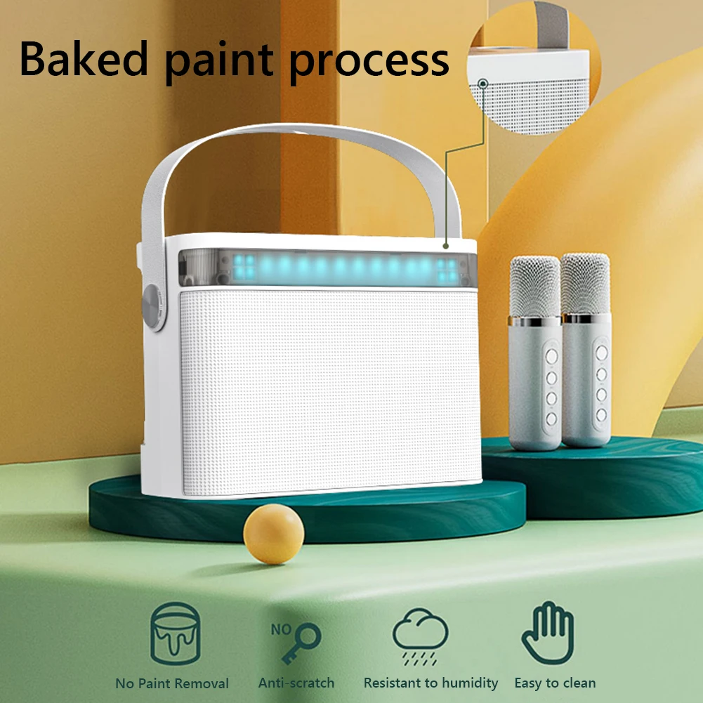 

20W Karaoke Audio Sets with Dual Microphone Speaker KTV Set RGB Lights Bluetooth-compatible 5.0 for Outdoor Party Live Broadcast