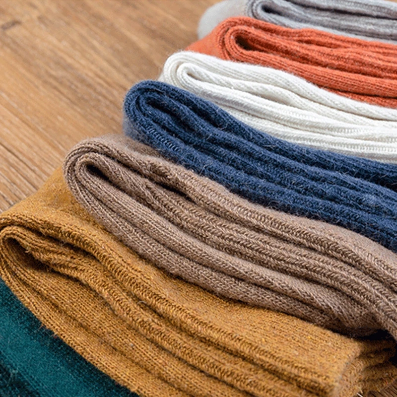 Зимние Женские однотонные теплые носки ультратолстые женские домашние