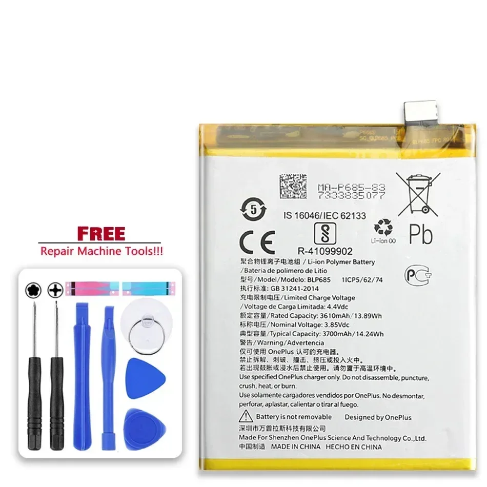 Аккумулятор для One Plus 5 5T 6 6T 7 8 Pro 7Pro OnePlus 1+ BLP637 BLP657 BLP699 BLP685 BLP761 BLP759