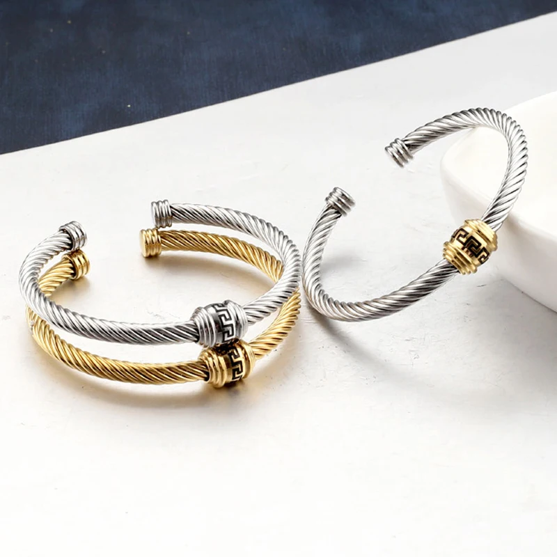 

Fashion Stainless Steel Bracelet Adjustable Size Hip Hop Party Luxury Unisex Jewelry Gifts