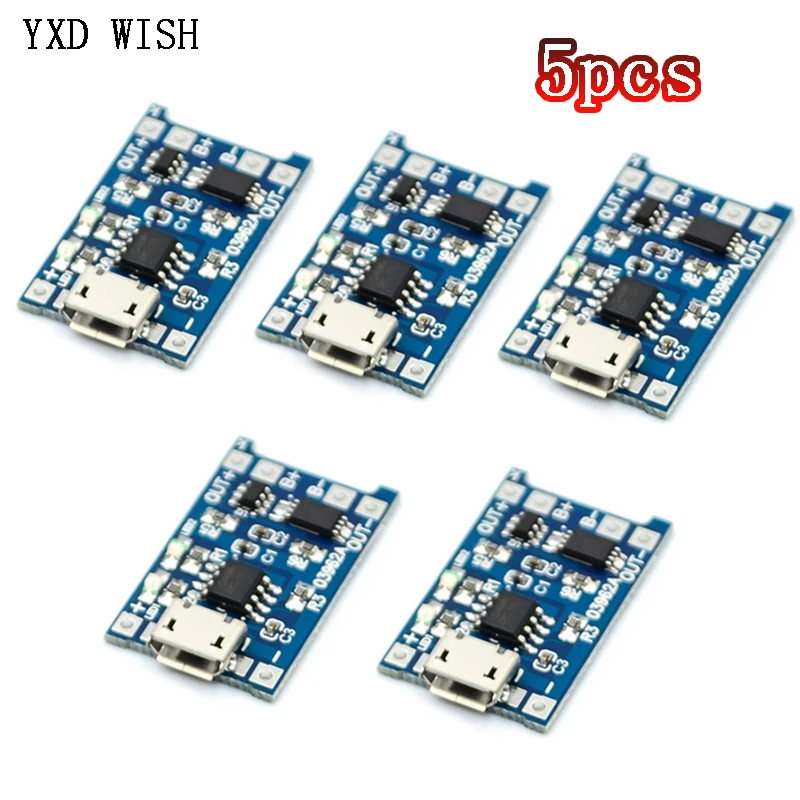 10 штук модуль зарядки литиевых аккумуляторов 18650 TP4056 с защитой, разрядкой 2A 5V, набор для самостоятельной сборки