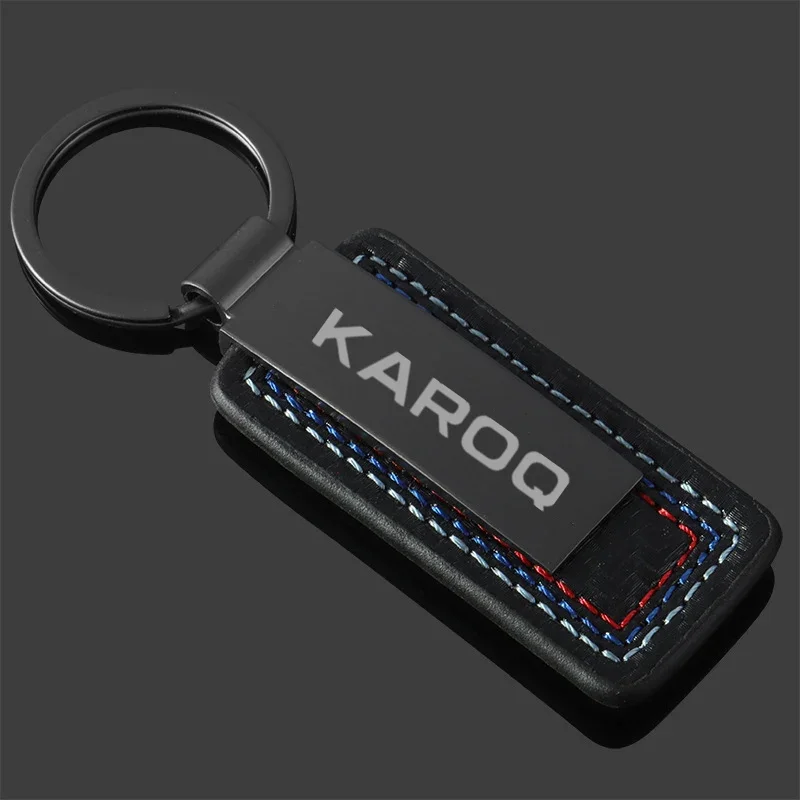 

Кожаный веревочный брелок с пряжкой, автомобильные брелоки для ключей для SKODA KAROQ 2023 2024, значок, модный автомобильный аксессуар для ключей, брелоки, подарки