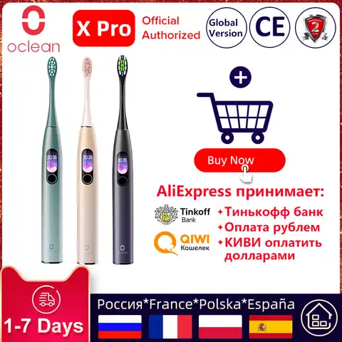 Электрическая зубная щетка Oclean X Pro IPX7, умная Водонепроницаемая ультразвуковая уборка, быстрая зарядка зубов для взрослых, контроль через пр...