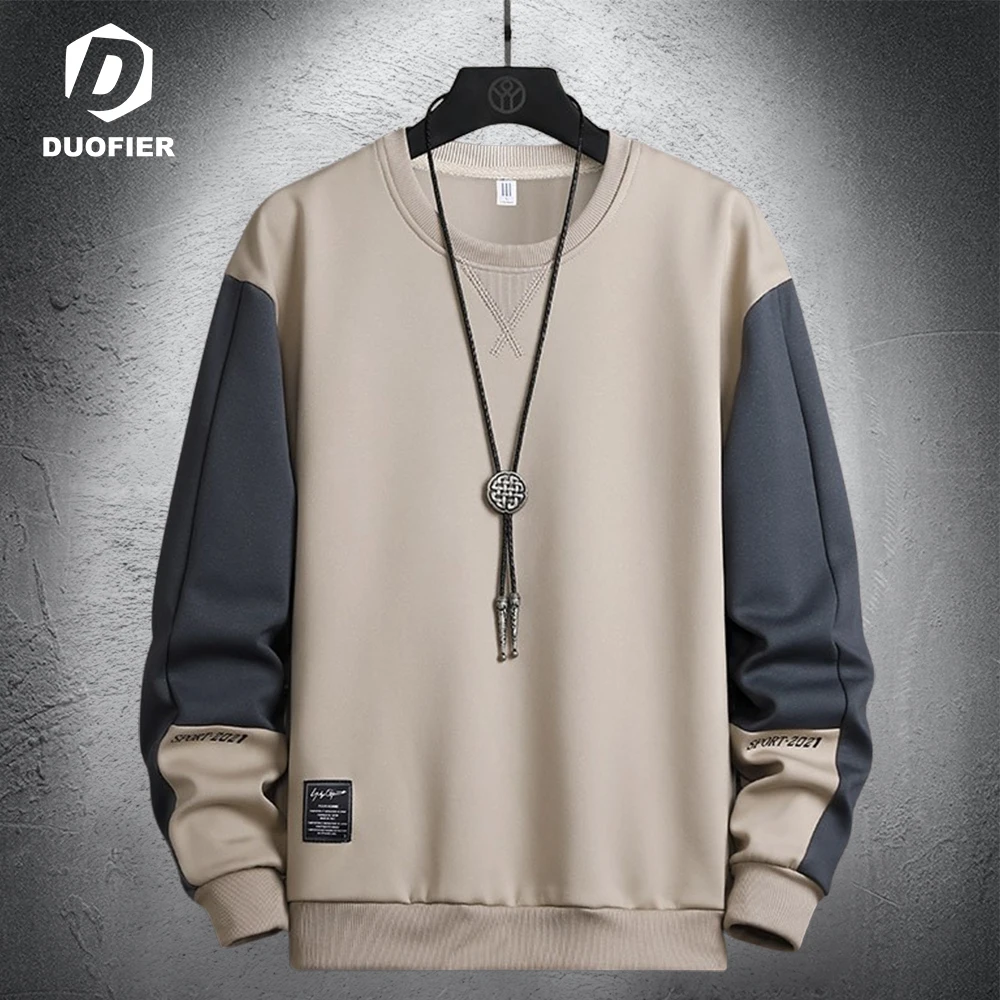 Толстовка мужская с длинным рукавом, повседневный свитшот в стиле пэчворк, пуловер, классическая одежда, спортивный костюм, уличная одежда, весна