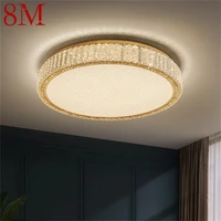 8m postmodern ceiling lamp led luxury crystal round lighting decorative fixtures for living room bedroom
