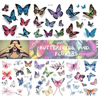 12pcs butterfly 3d temporary tattoo sticker for women girls body art flash tattoo stickers waterproof glitter tattoo stickers