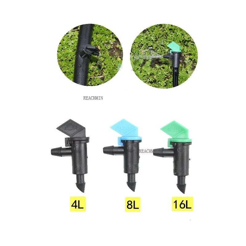 

100PCS/Lot 4L/H(1 GPH) 8L/H(2GPH) 16L/H(4GPH) Non Pressure Compensating Take Apart Drip Flag Emitter Flag Dripper Irrigation