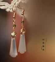 magnolia pendant earring personality design sense tassel simple 100 take jade earrings ancient style qipao long