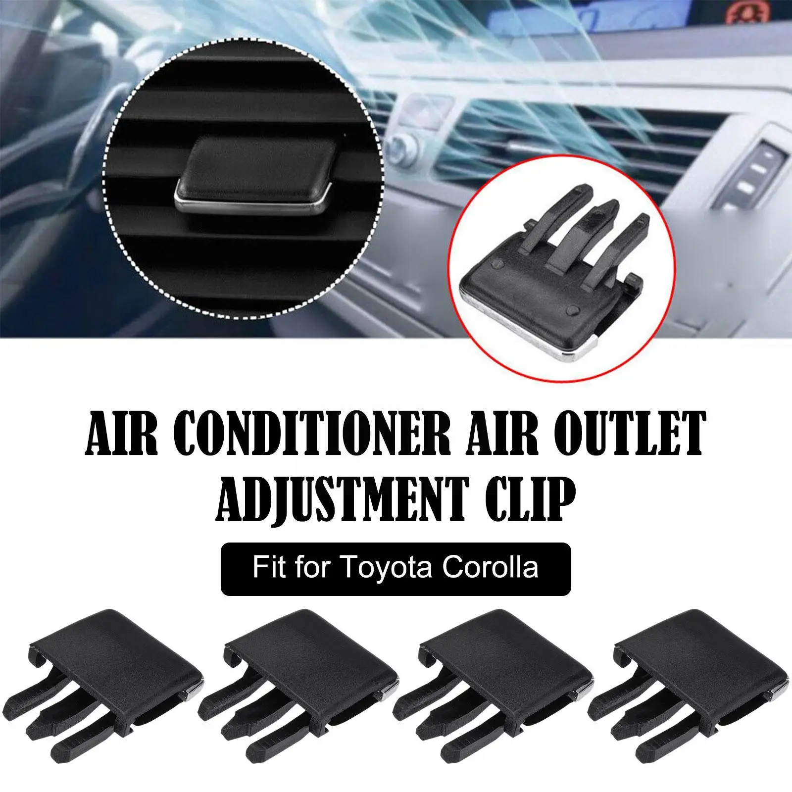 

Клипса для вентиляционного отверстия автомобиля, аксессуары из АБС-пластика, клипсы для вентиляционного отверстия, Регулируемое лезвие, че...