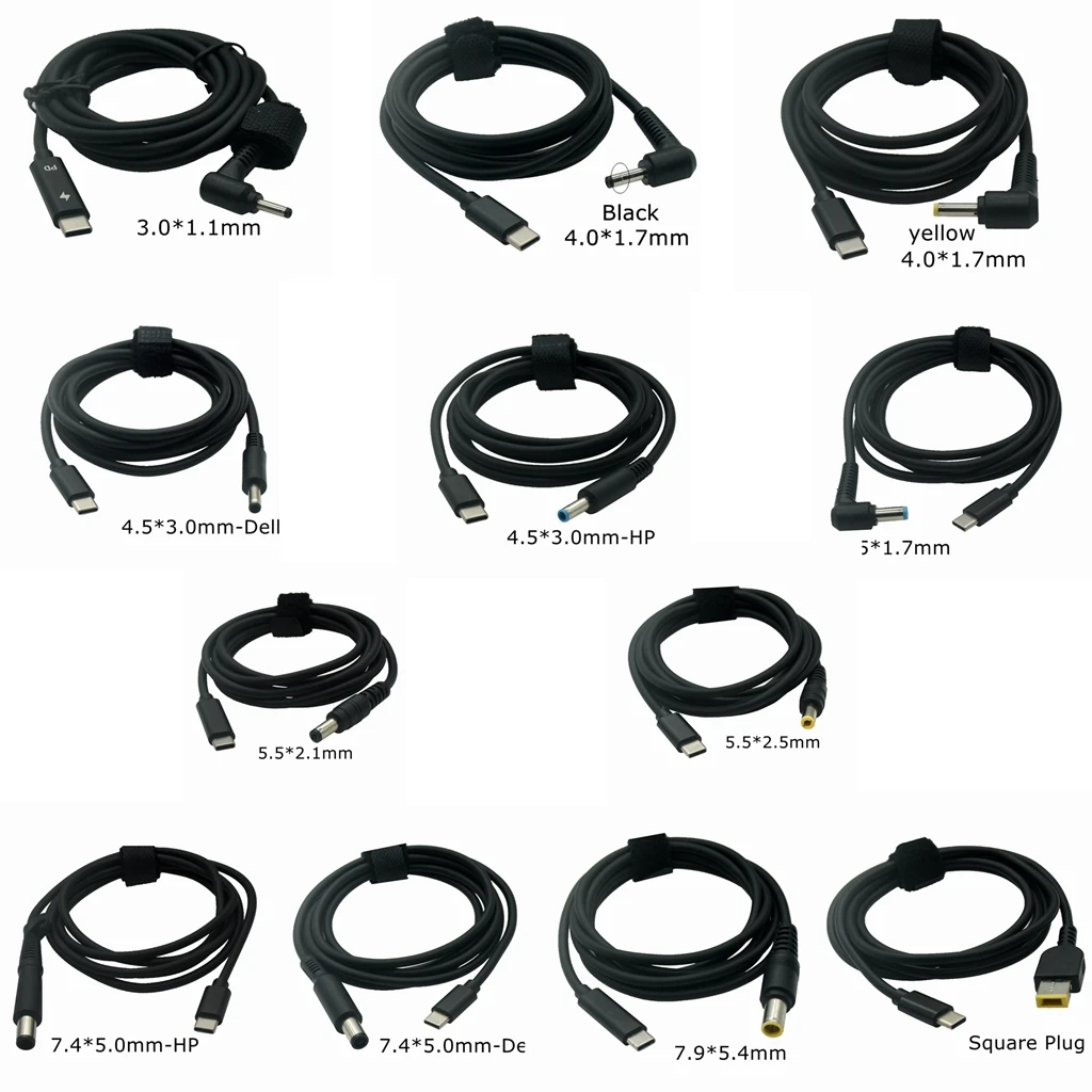 

USB Type C PD конвертер, Универсальный зарядный кабель для ноутбука, шнур постоянного тока, адаптер питания для Dell, Asus, Lenovo, кабель питания для ноу...