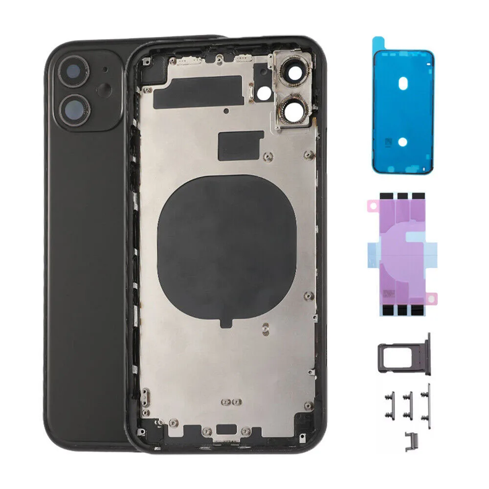 

Задняя крышка для iPhone 11 + средняя рамка Шасси + лоток для SIM-карты + запасные части для бокового ключа корпус аккумулятора в сборе для iPhone11