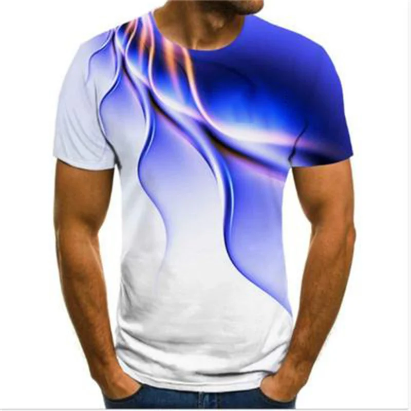 

Men 3D Printed T-Shirt Personality Lightning T Shirt Short Sleeve Casual T Shirt 2021 New Summer Fashion T-Shirt