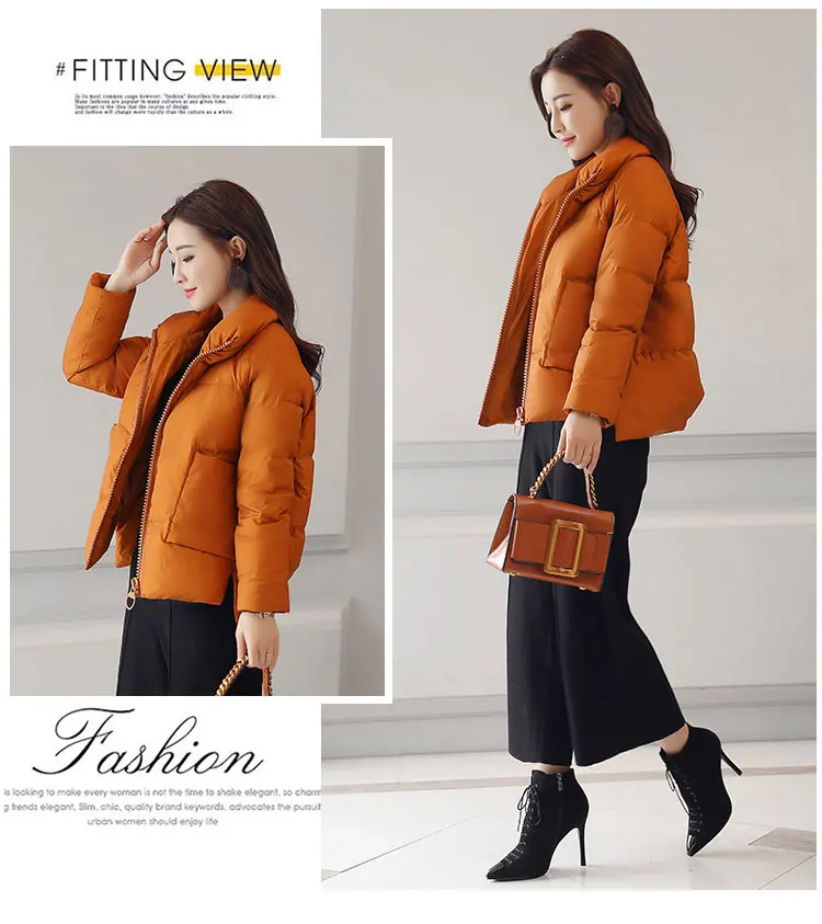 2023 Winter Jacket Women White Black Manteau Femme Warm Thick Solid Short Style Cotton padded Parka Women Coat