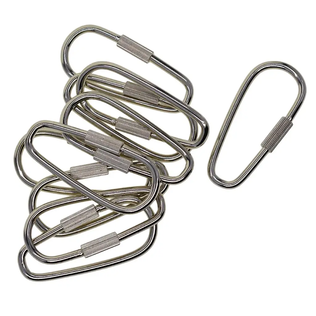 

10 Steel Quick Open Screw key of Hook Carabiner Safety Clasp