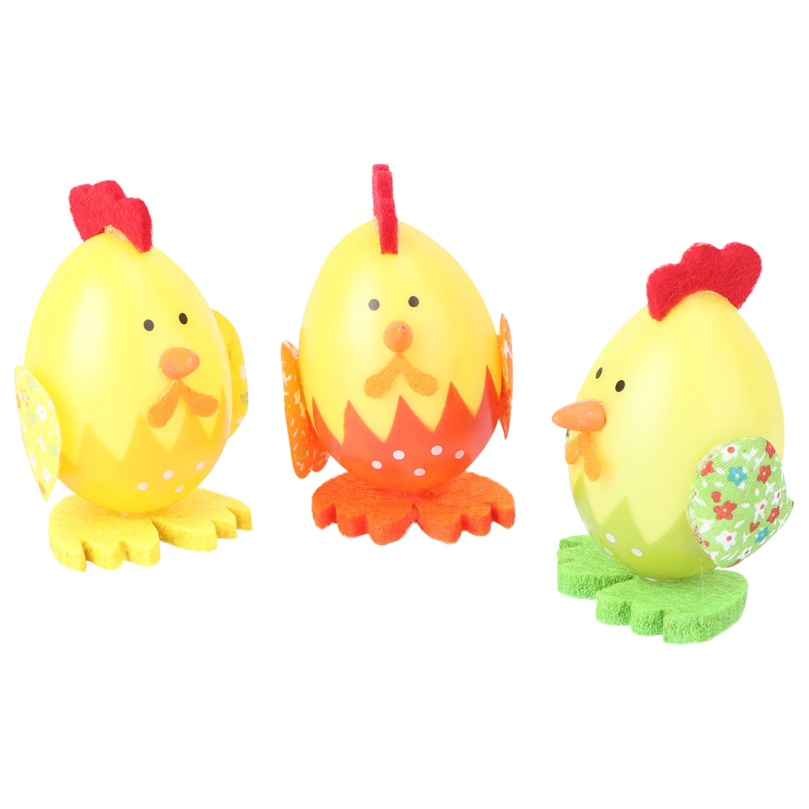 

3Pcs Basket Fillers Hand Painted Egg Egg Kids Pretend Play Supply Egg Sculpture Chicken Egg Sculpture