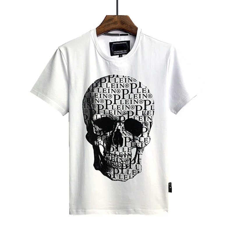 

Мужская хлопковая футболка с коротким рукавом, с принтом в виде черепа