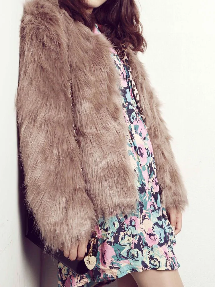 Faux Fox Fur Coat Warm Women's Winter Clothes Free Shipping Elegant Europe and America 2022 Fluffy Jacket Luxury Designer Tricot